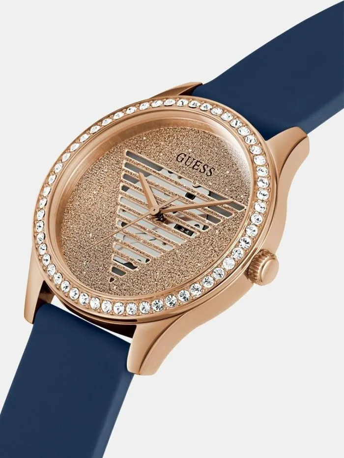 Women Crystal Analogue Watch Blue Guess Watches