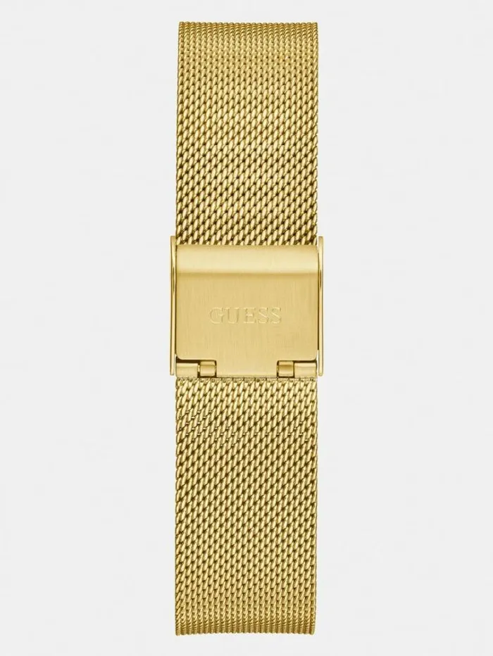 Women Crystal Analogue Watch Gold Guess Watches