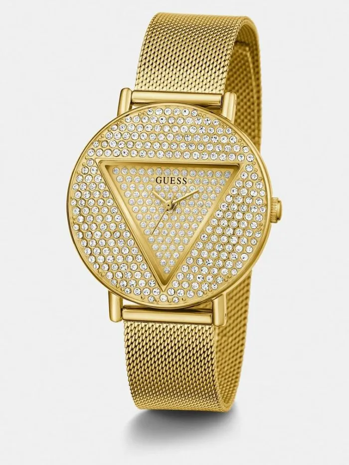Women Crystal Analogue Watch Gold Guess Watches