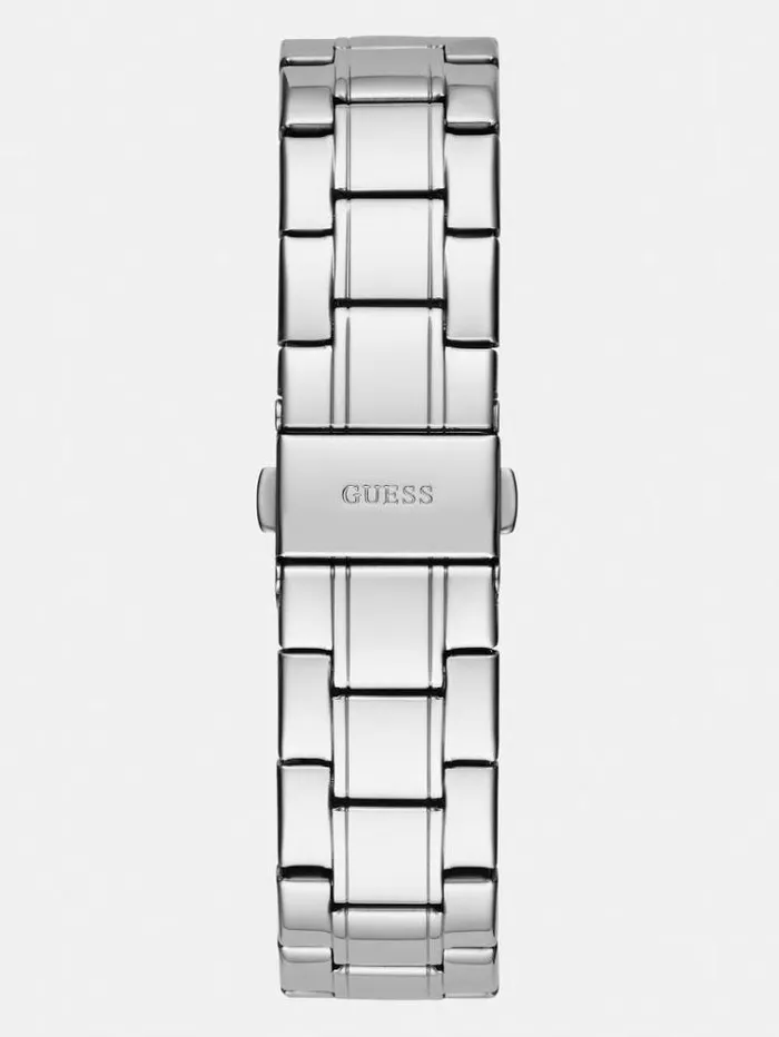 Women Crystal Analogue Watch Silver Guess Watches