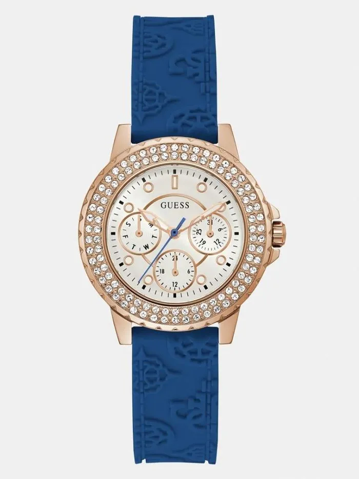 Women Crystal Multifunction Watch Blue Guess Watches