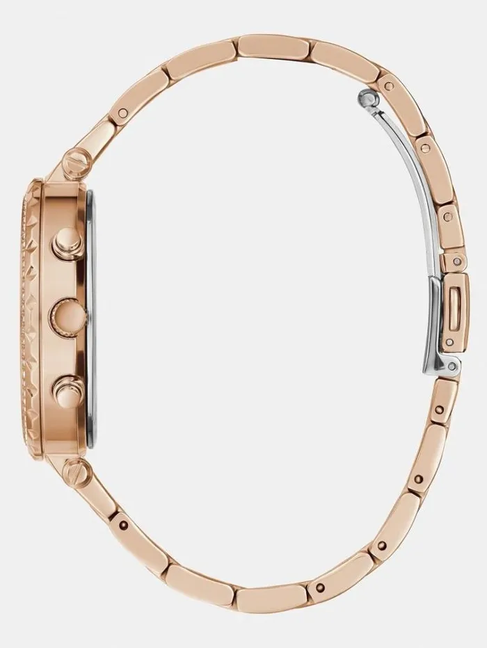 Women Crystal Multifunction Watch Rose Gold Guess Watches