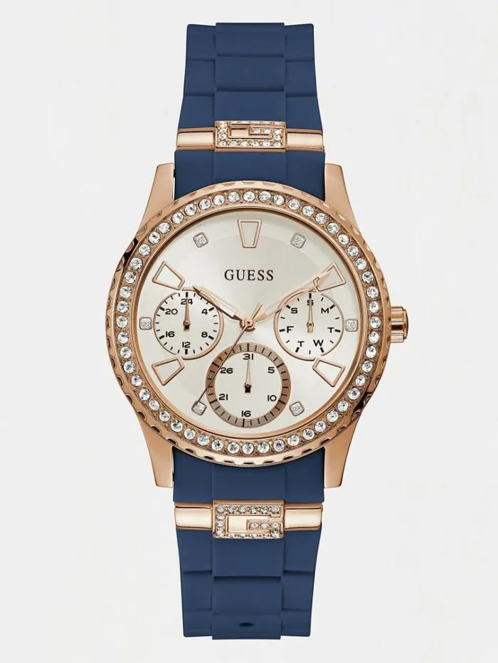 Women Crystal Multifunction Watch Blue Guess Watches