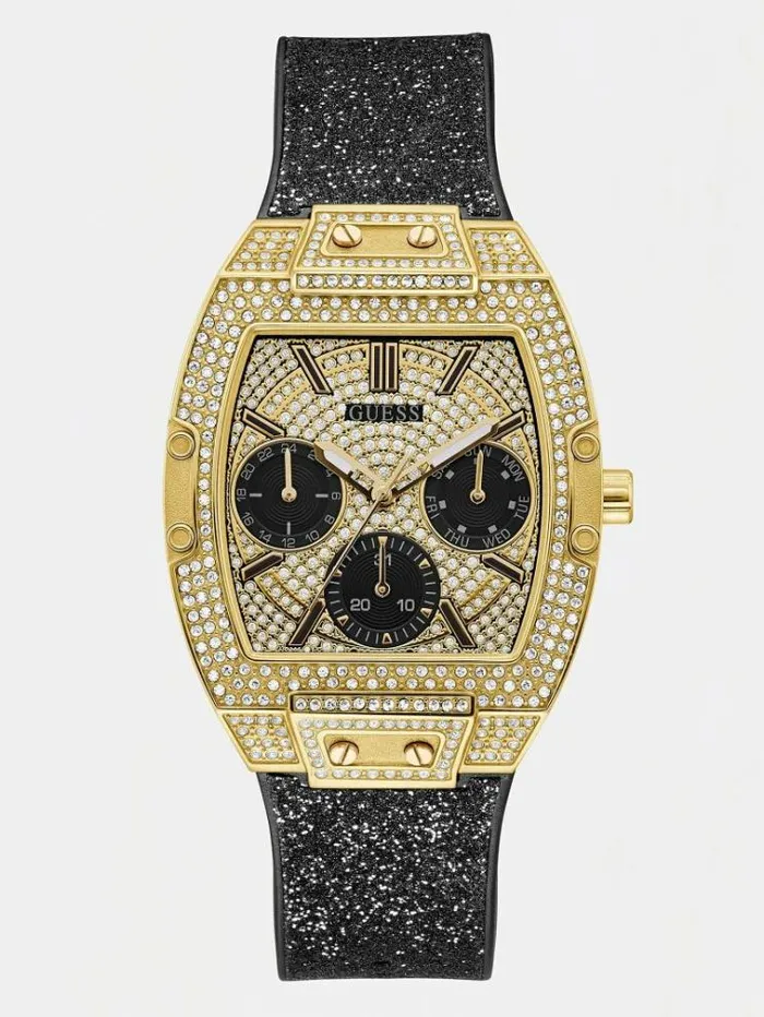 Women Crystal Multifunction Watch Gold Guess Watches