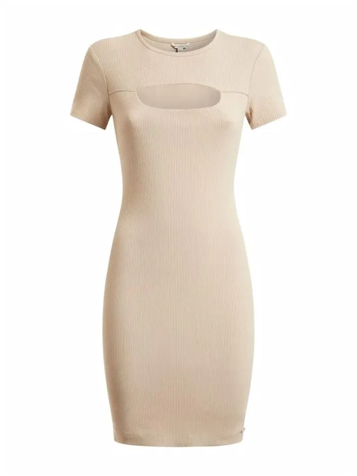 Women Cutout Detail Dress Beige Guess Dresses And Jumpsuits
