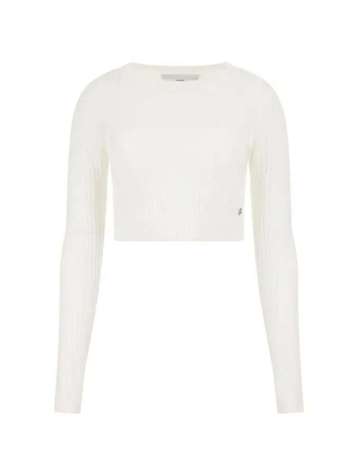 Women Cutout Sweater Top White Guess Knitwear And Sweatshirts