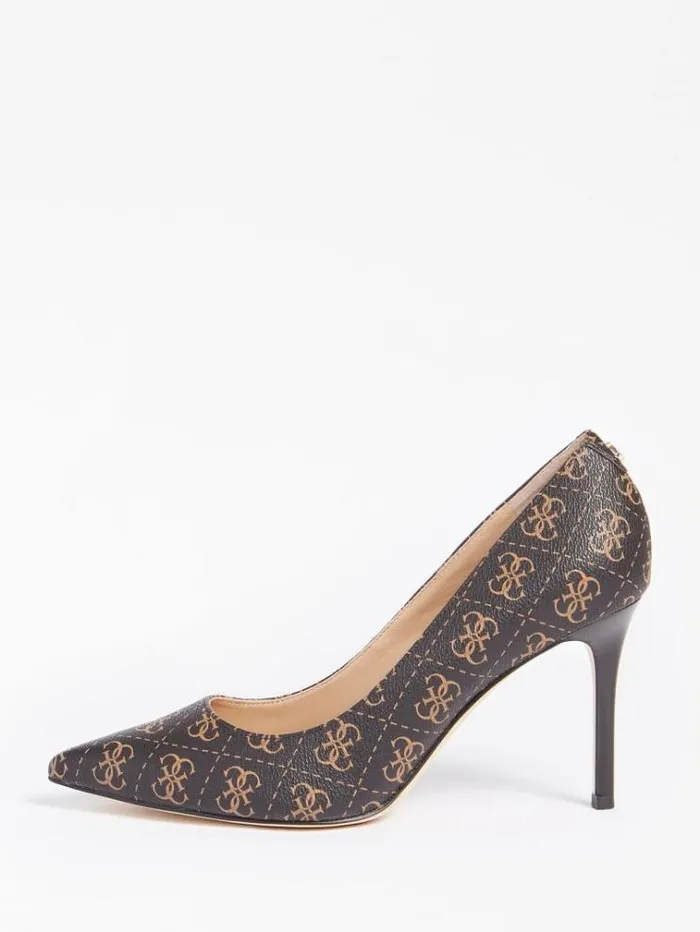 Women Dafne 4g Logo Court Shoe Dark Brown Guess Heels