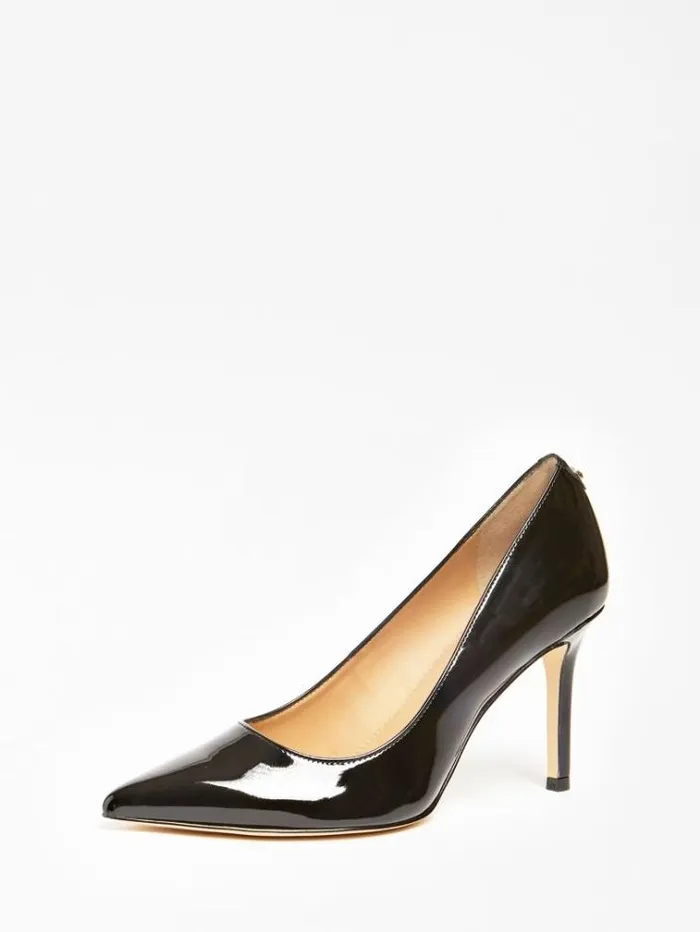 Women Dafne Patent Court Shoe Black Guess Heels