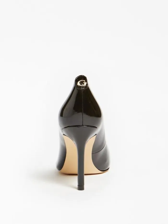 Women Dafne Patent Court Shoe Black Guess Heels