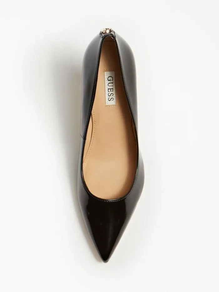 Women Dafne Patent Court Shoe Black Guess Heels