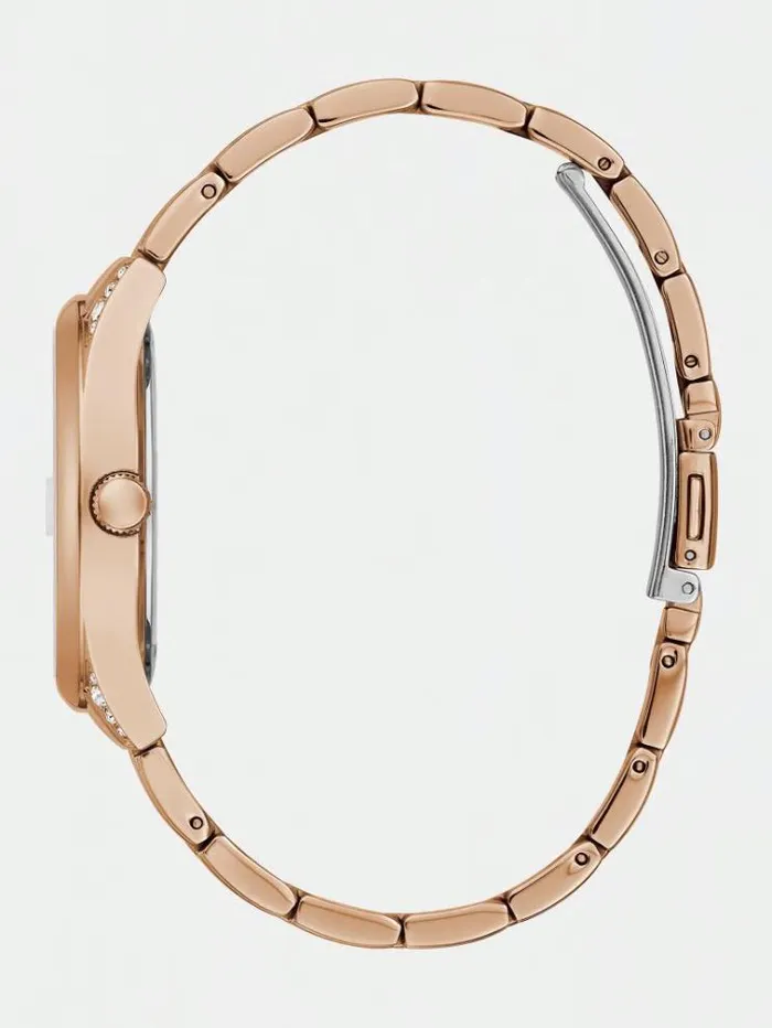 Women Data Analogue Watch Rose Gold Guess Watches