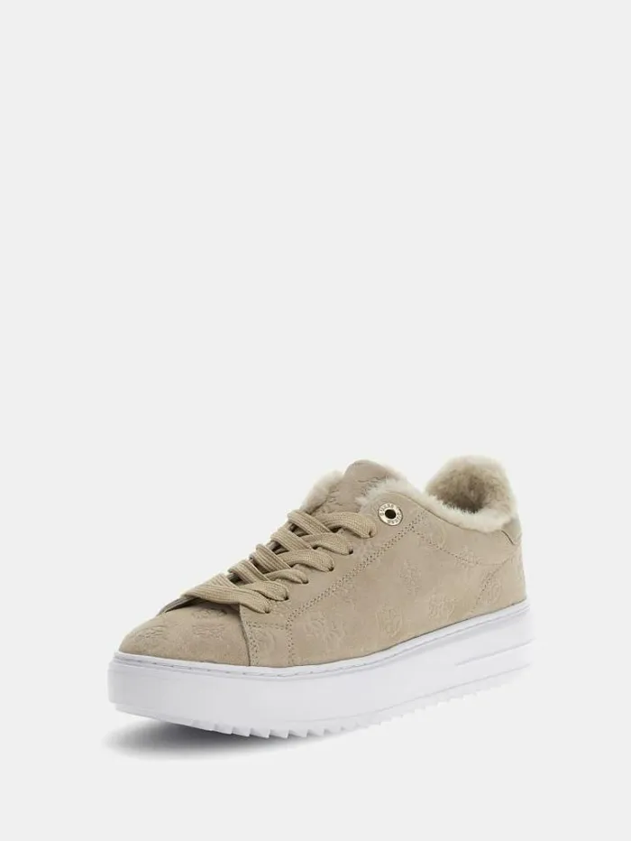 Women Denesa Mixedsuede Sneakers Beige Guess Sneakers