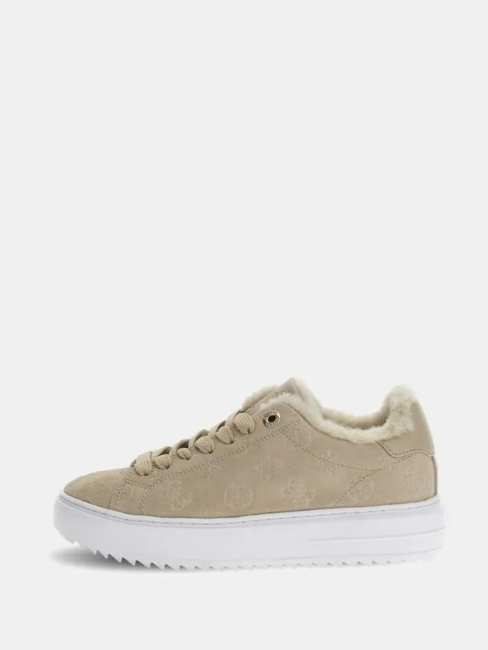Women Denesa Mixedsuede Sneakers Beige Guess Sneakers