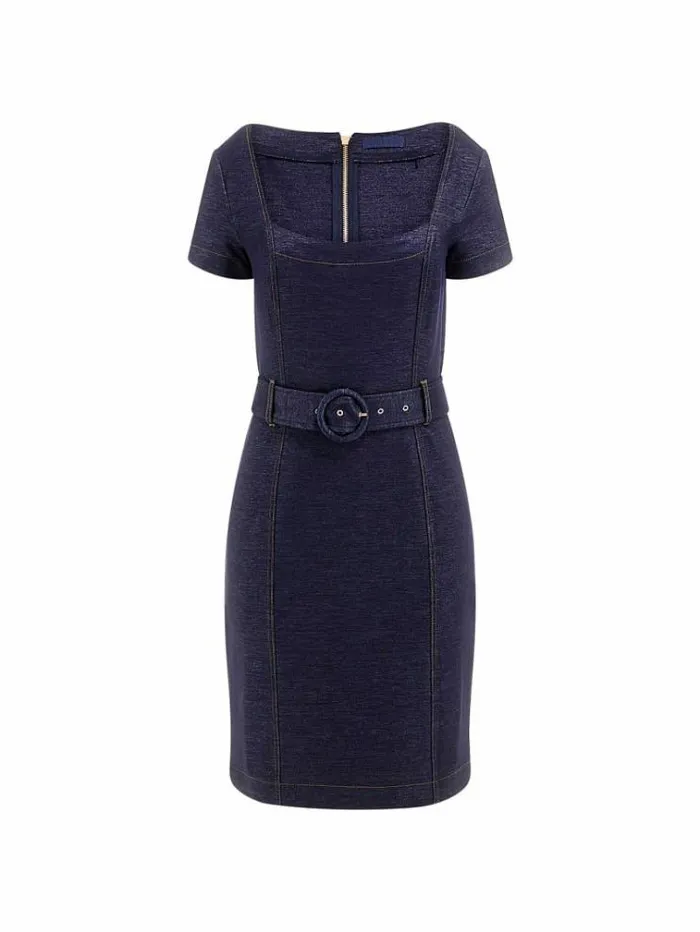 Women Denimlook Dress Dark Blue Guess Dresses And Jumpsuits