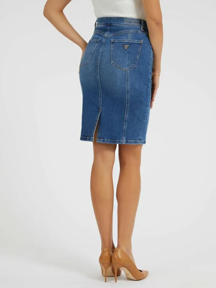 Women Denim Midi Skirt Blue Guess Skirts And Shorts