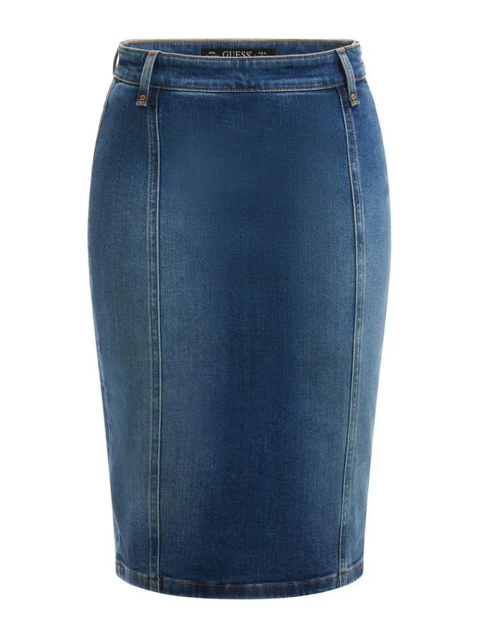 Women Denim Midi Skirt Blue Guess Skirts And Shorts