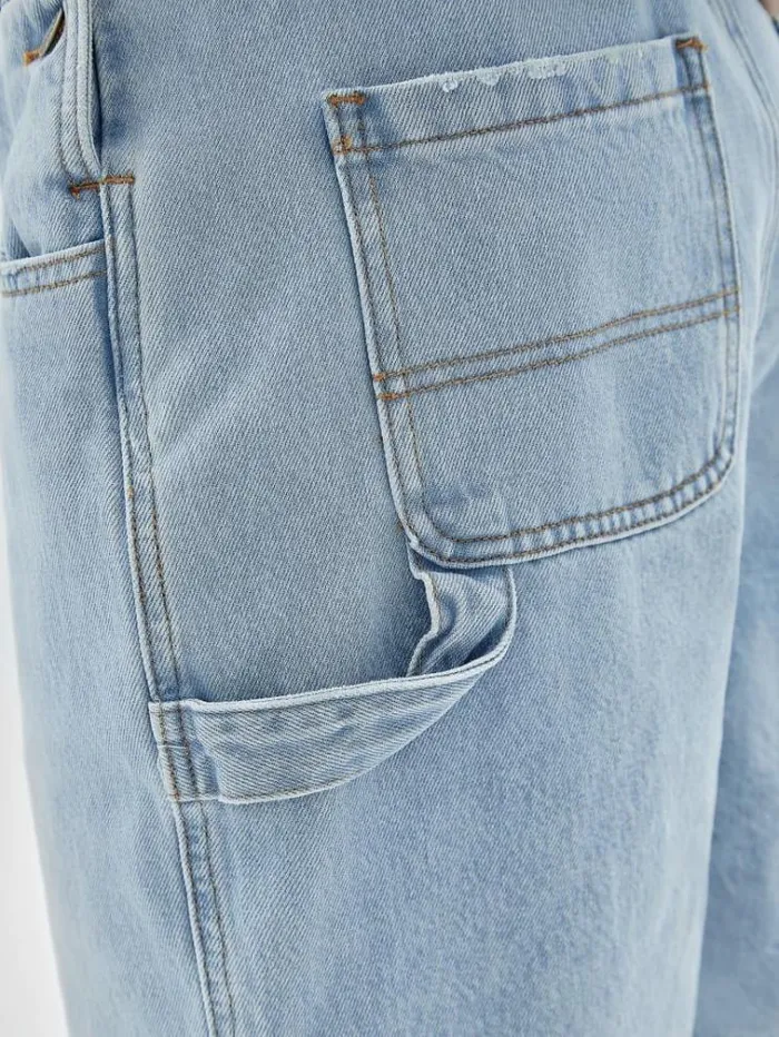 Women Denim Overall Shorts Light Blue Guess Skirts And Shorts