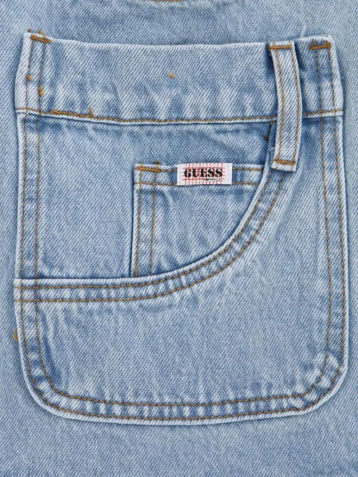 Women Denim Overall Shorts Light Blue Guess Skirts And Shorts