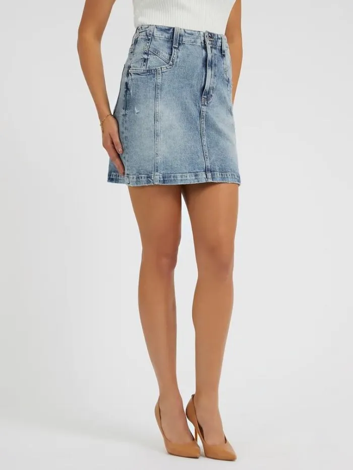 Women Denim Skirt Light Blue Guess Skirts And Shorts