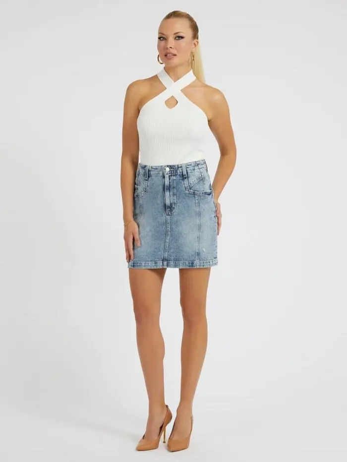 Women Denim Skirt Light Blue Guess Skirts And Shorts