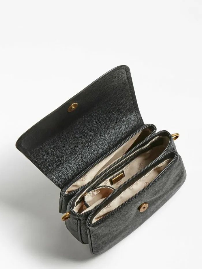 Women Destiny Strap Shoulder Bag Black Guess Shoulder Bags