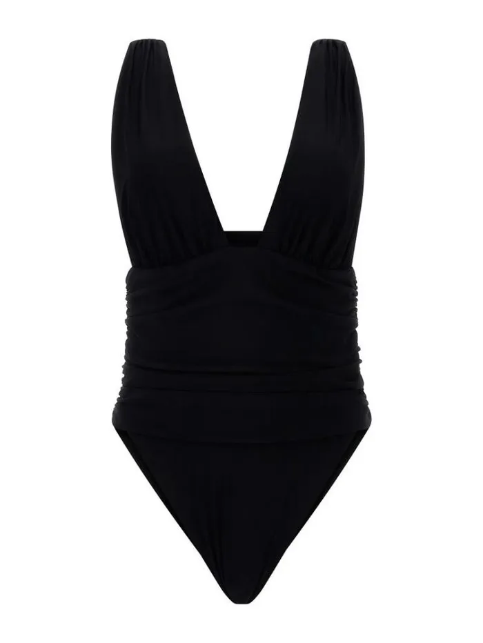 Women Draped Waistband One Piece Black Guess Beachwear