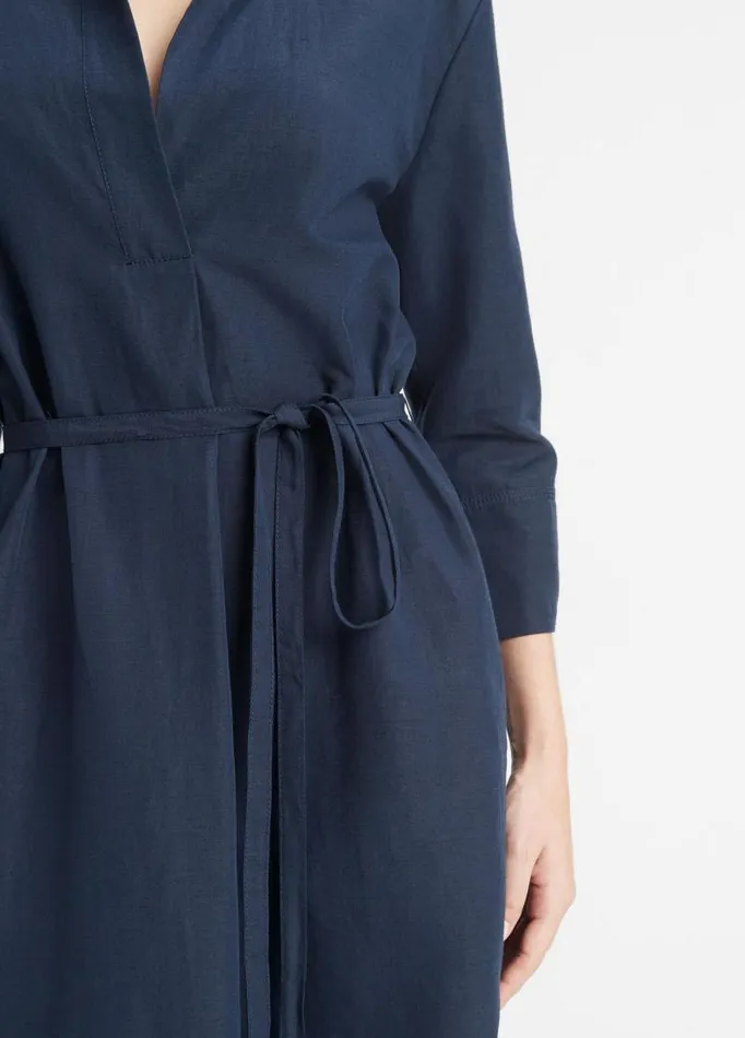 Women Dresses Vince BandCollar Pullover Dress Coastal Blue