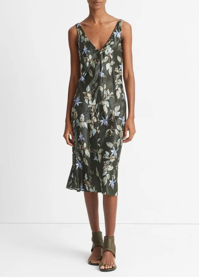 Women Dresses Vince Bellflower VNeck Slip Dress Eden