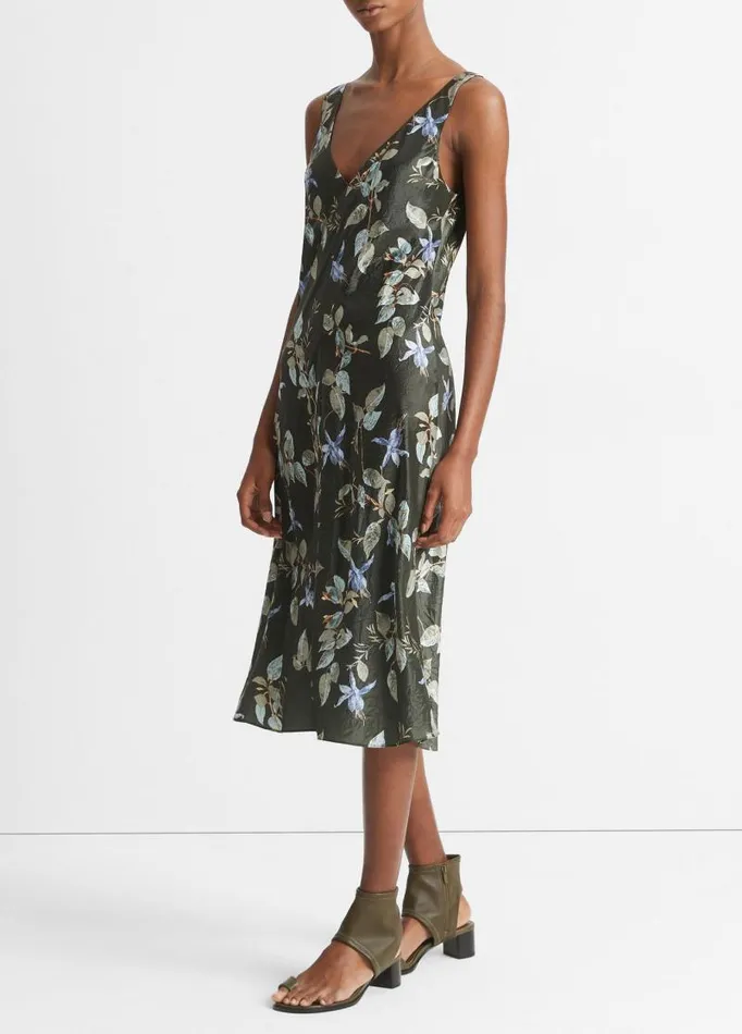 Women Dresses Vince Bellflower VNeck Slip Dress Eden