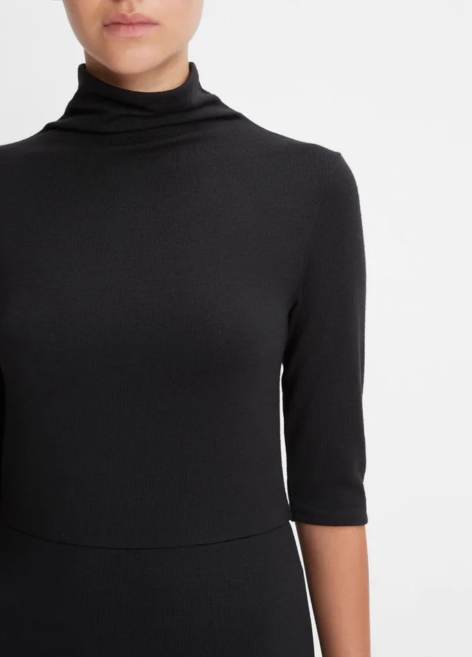 Women Dresses Vince ElbowSleeve Turtleneck Dress Black