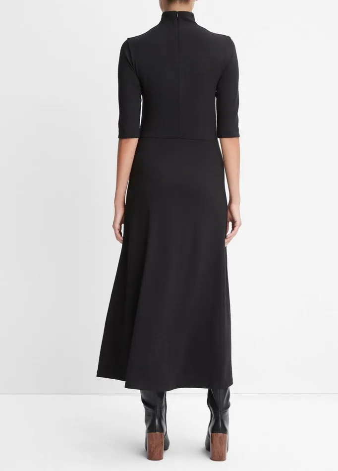 Women Dresses Vince ElbowSleeve Turtleneck Dress Black