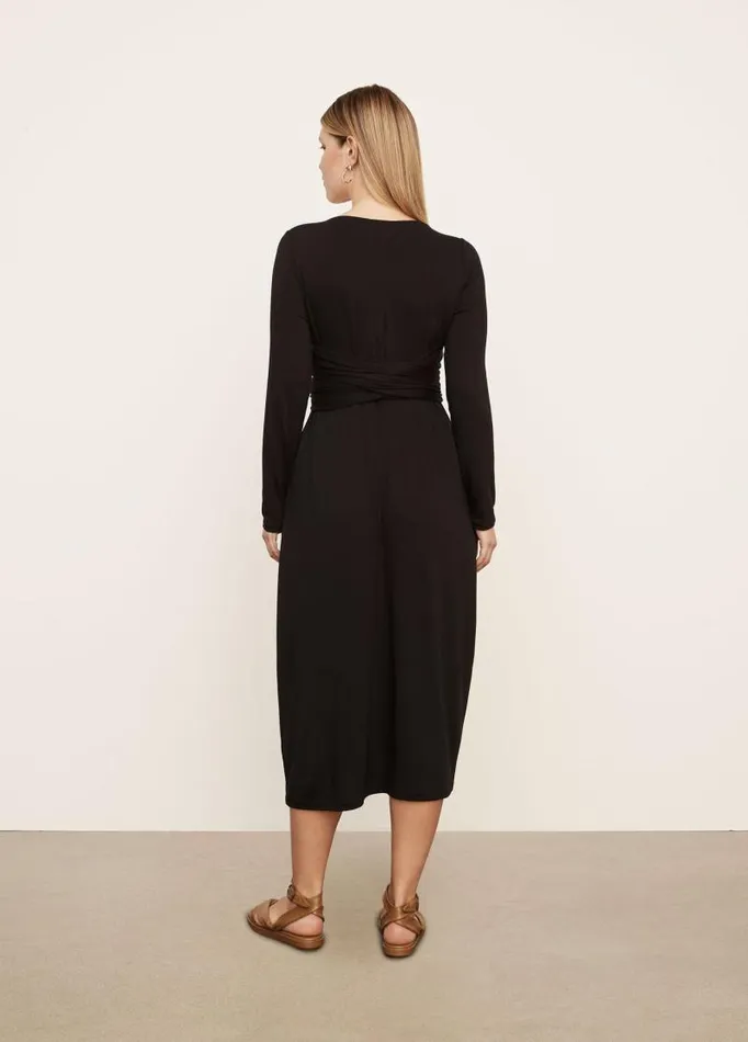 Women Dresses Vince Long Sleeve Wrap Dress Black