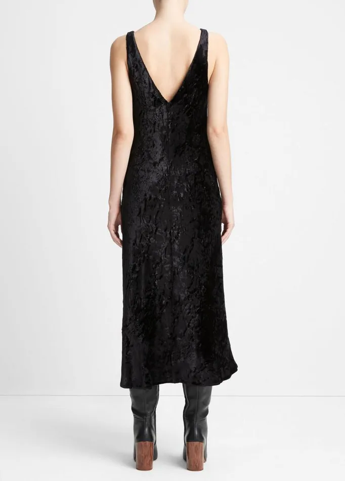 Women Dresses Vince LuxeTextured Velvet Slip Dress Black