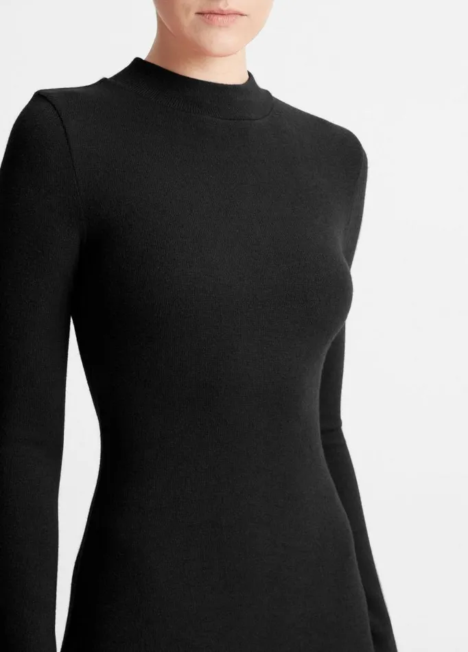 Women Dresses Vince Mock Neck LongSleeve Dress Black