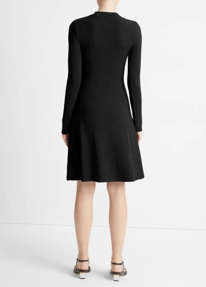 Women Dresses Vince Mock Neck LongSleeve Dress Black
