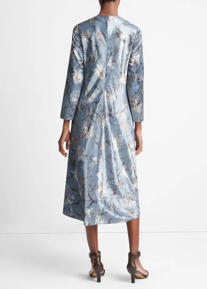 Women Dresses Vince Night Carnation LongSleeve Dress Iris Smoke