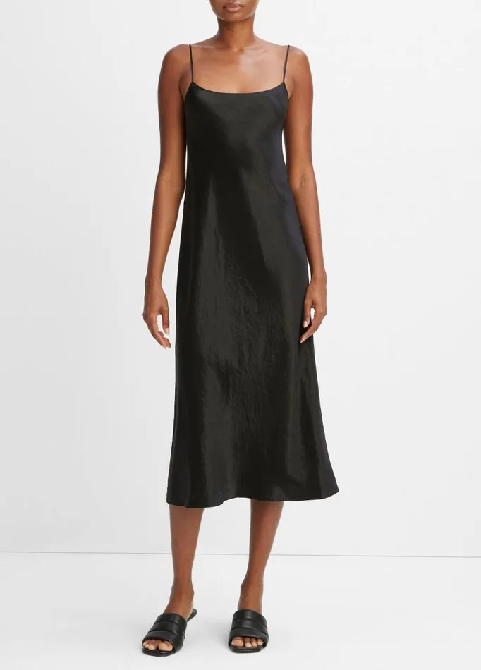 Women Dresses Vince Satin Slip Dress Black