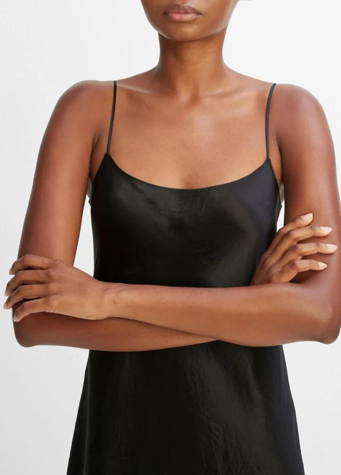 Women Dresses Vince Satin Slip Dress Black