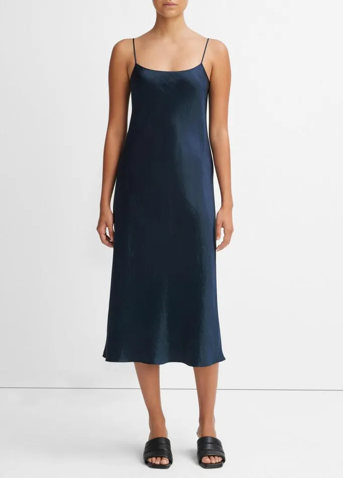Women Dresses Vince Satin Slip Dress Coastal Blue