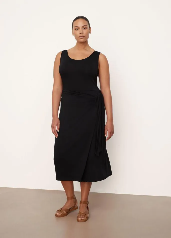 Women Dresses Vince Scoop Neck Camisole Wrap Dress Black