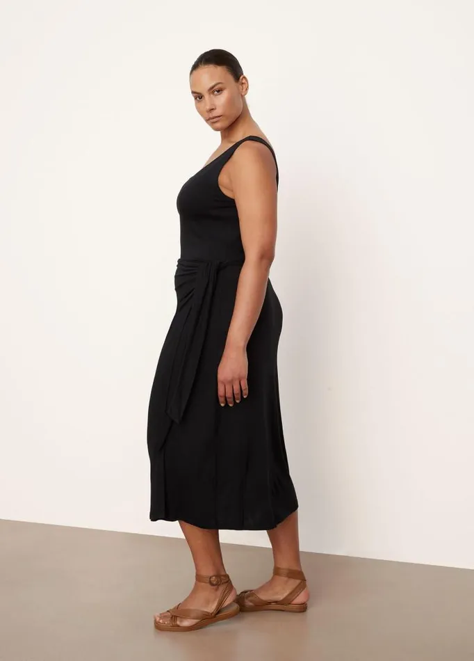 Women Dresses Vince Scoop Neck Camisole Wrap Dress Black