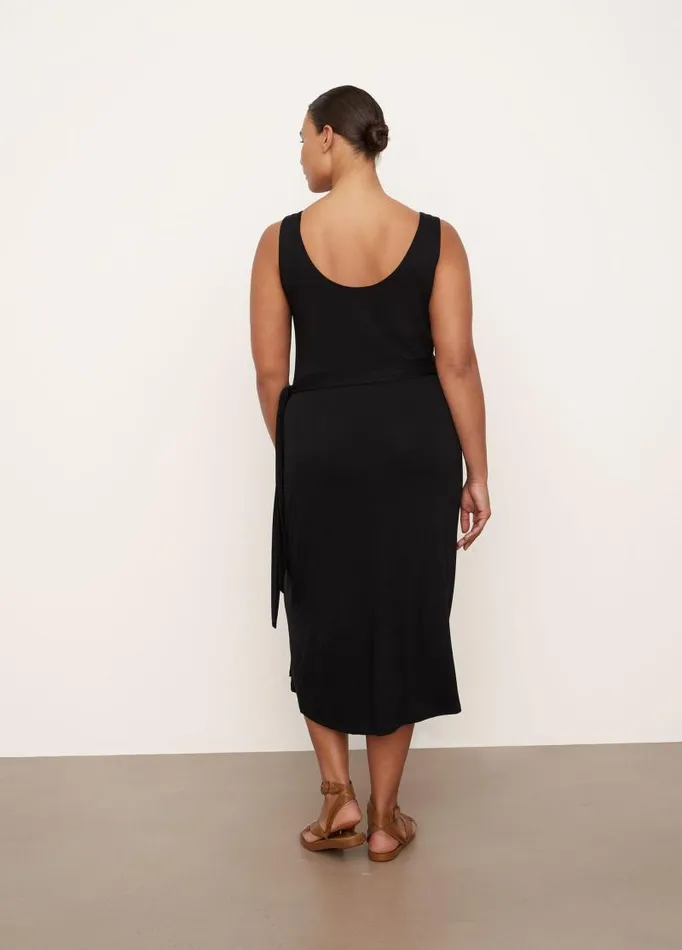 Women Dresses Vince Scoop Neck Camisole Wrap Dress Black