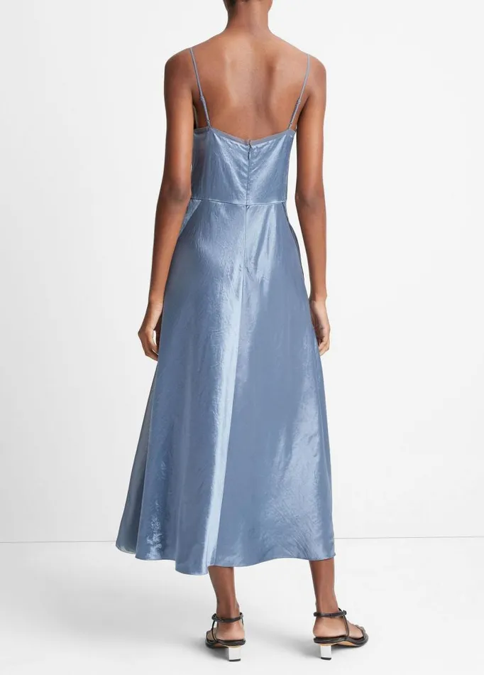Women Dresses Vince SheerPaneled Slip Dress Iris Smoke