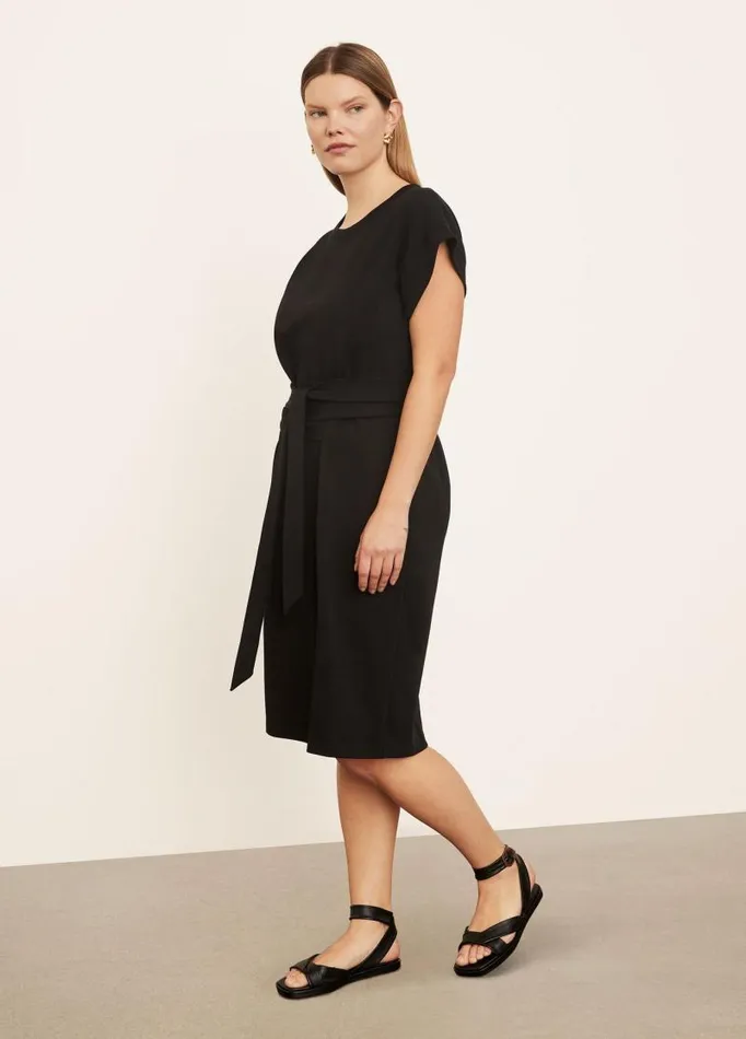 Women Dresses Vince Short Sleeve TieWaist Dress Black