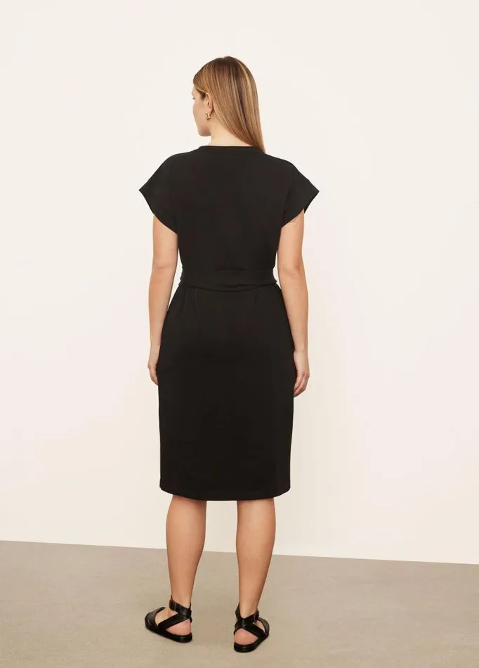 Women Dresses Vince Short Sleeve TieWaist Dress Black