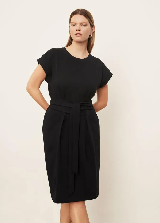 Women Dresses Vince Short Sleeve TieWaist Dress Coastal Blue
