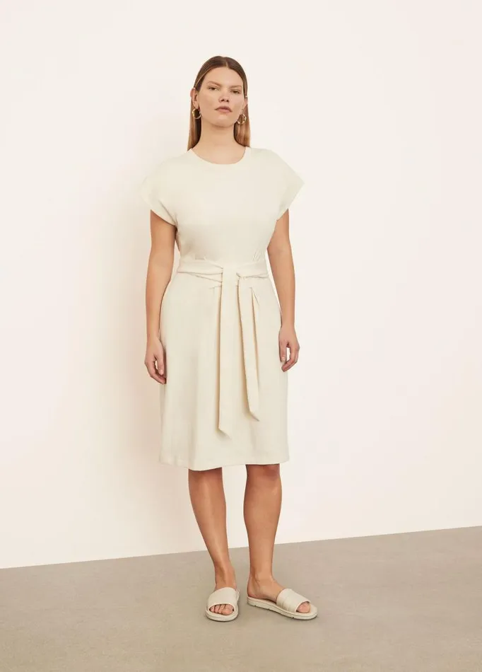 Women Dresses Vince Short Sleeve TieWaist Dress Pampas