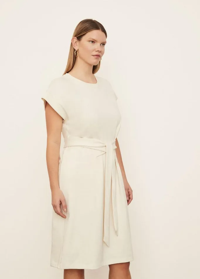 Women Dresses Vince Short Sleeve TieWaist Dress Pampas