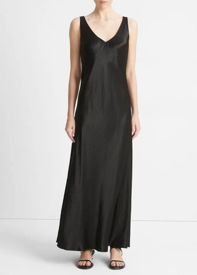 Women Dresses Vince VNeck Maxi Slip Dress Black