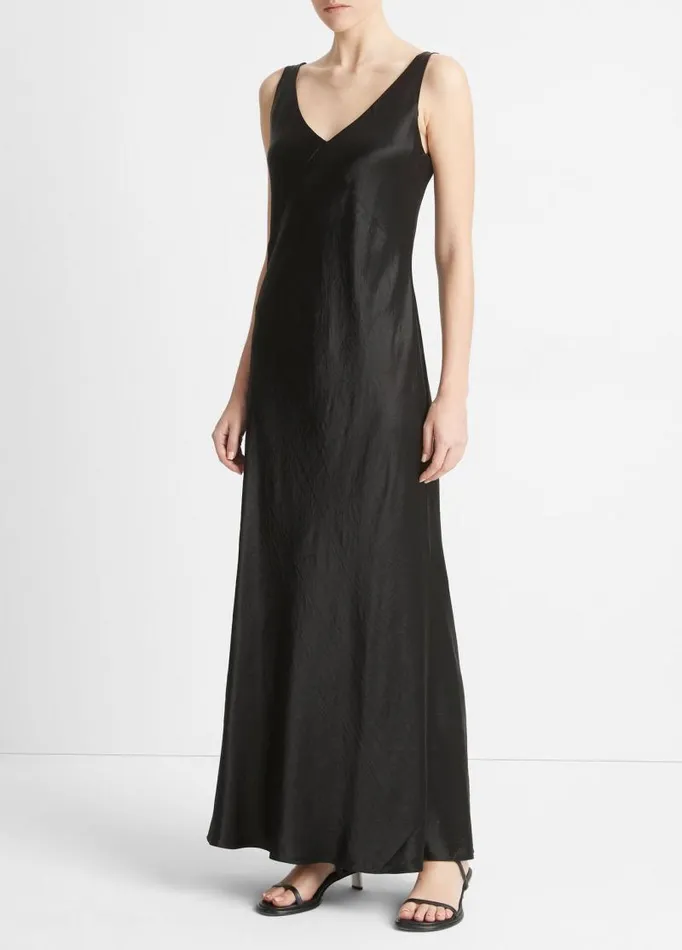 Women Dresses Vince VNeck Maxi Slip Dress Black